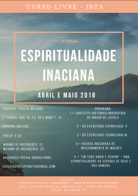 Curso de Espiritualidade Inaciana - 3ª Edição - ISTA - Instituto S. Tomás de Aquino