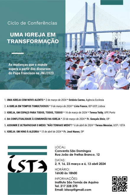 CICLO DE CONFERÊNCIAS - ISTA 2024 - ISTA - Instituto S. Tomás de Aquino