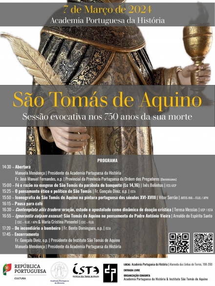 SESSÃO EVOCATIVA - 750 ANOS DA MORTE DE SÃO TOMÁS DE AQUINO - ISTA - Instituto S. Tomás de Aquino